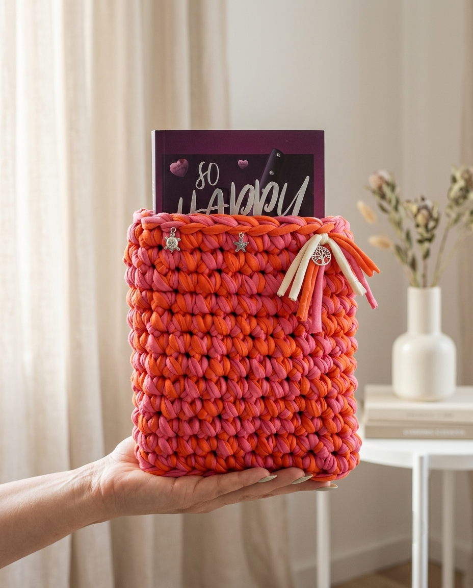 Book Sleeve Artigianale all’Uncinetto